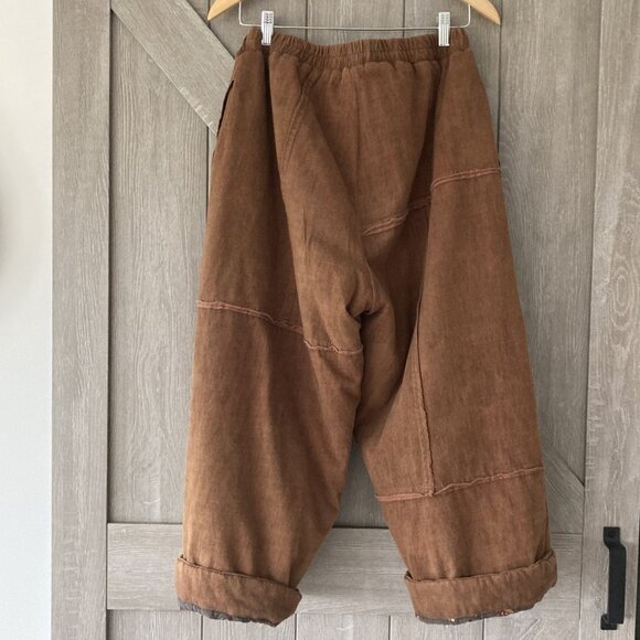 100% Cotton, Quilted, Warm Harem Pants, OS , cinamon color - Picture 3 of 11